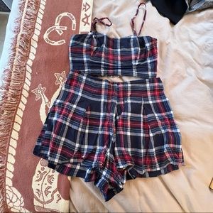 Wild fable plaid two piece set
